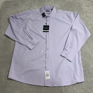Shaquille O'Neal Big Fit Shirt Mens 18.5 37/38 Lavender Purple Cooling Stretch
